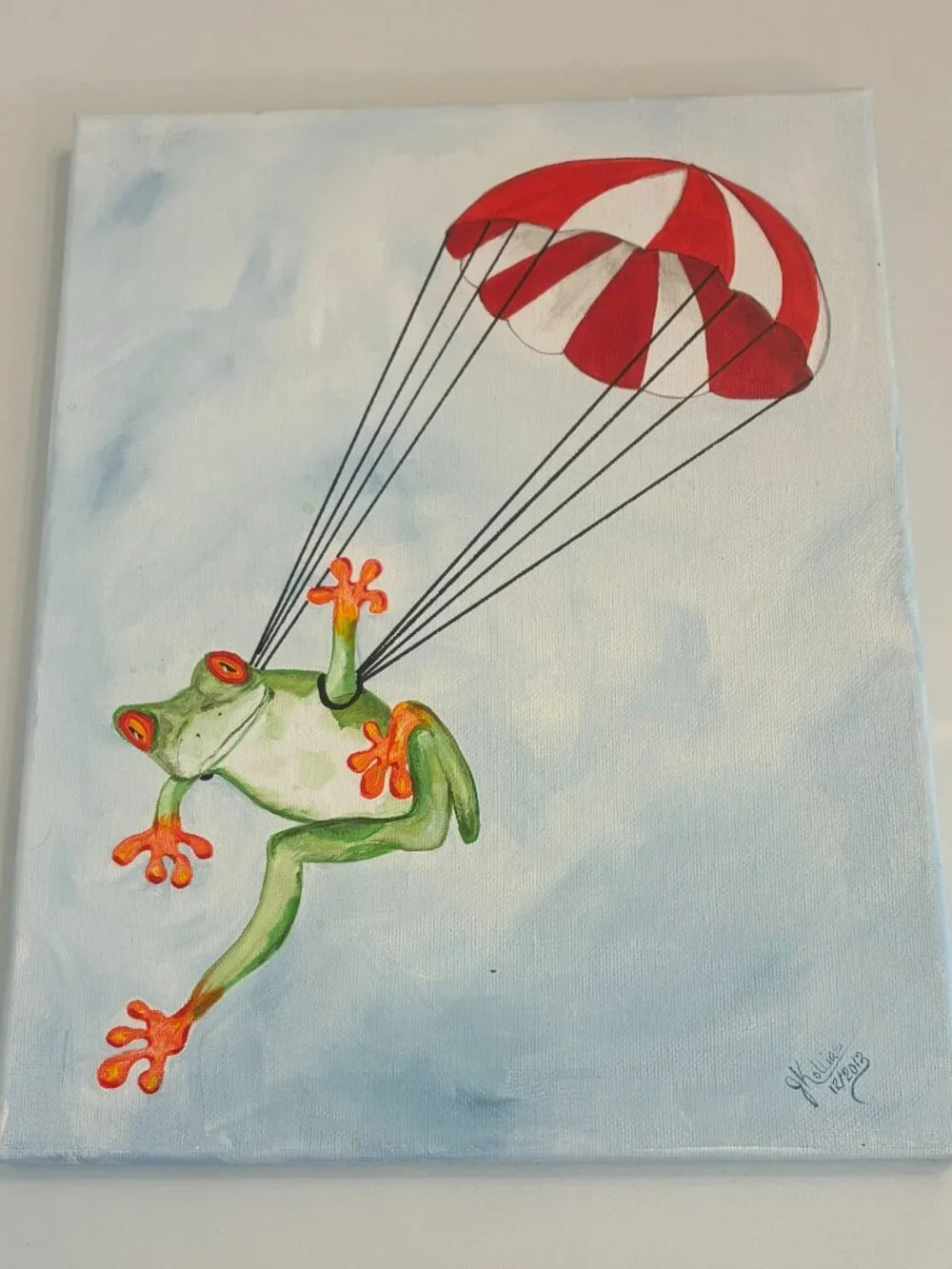 Parachute Frog Oil Painting